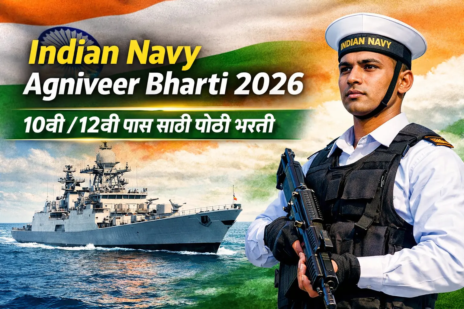 Read more about the article Indian Navy Agniveer Bharti 2026: भारतीय नौदल अग्निवीर भरती, पात्रता, पगार, अर्ज प्रक्रिया