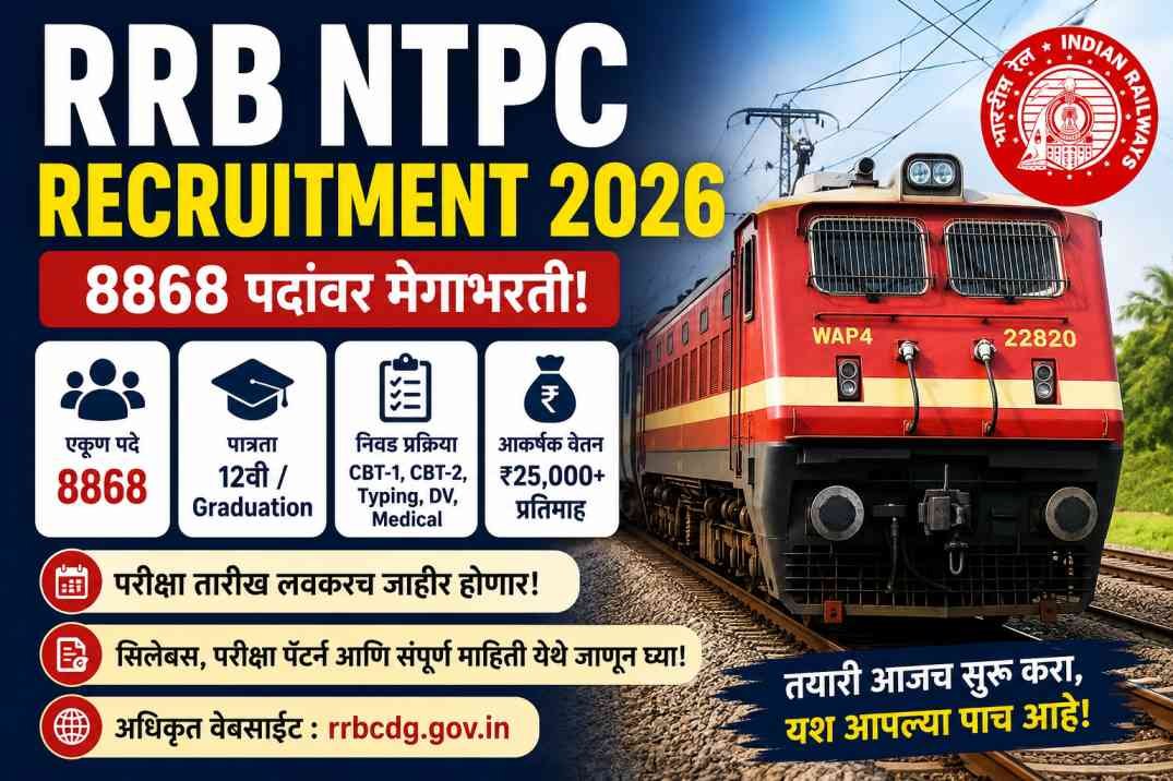 You are currently viewing RRB NTPC Exam Date 2026 Released – Vacancies Table, Exam Schedule